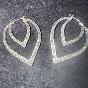 Vintage Monet Silver and Marcasites Teardrop Earrings